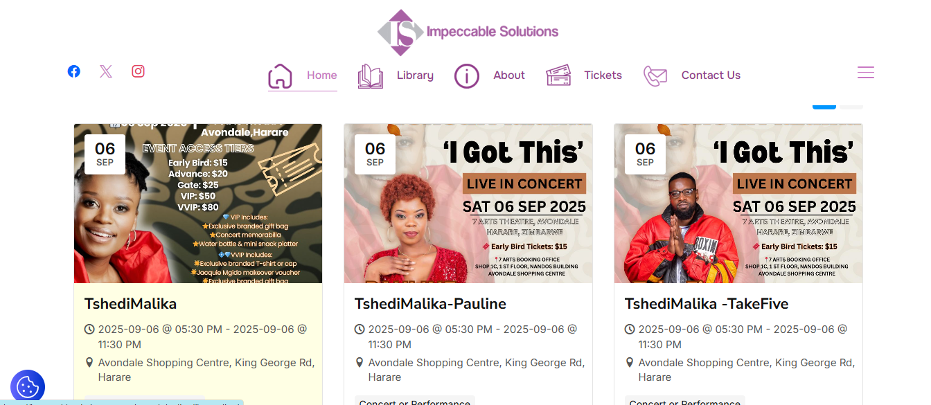 Impeccable Solutions website
